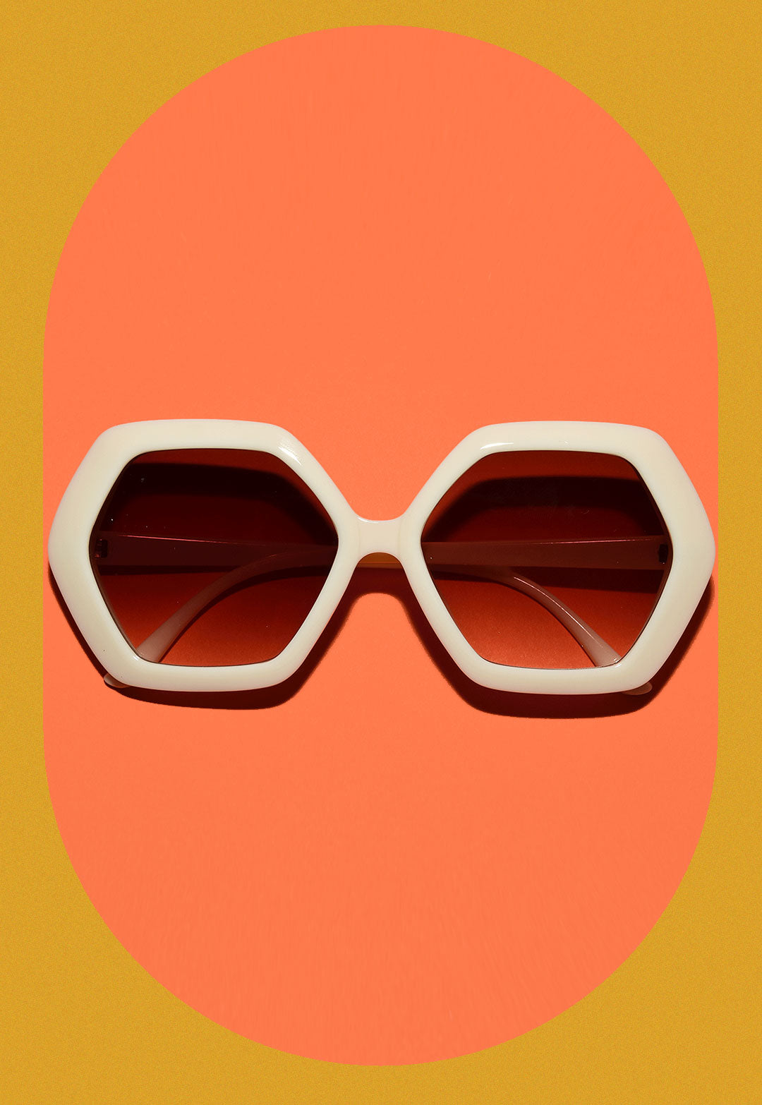 lola ivory The LOLA 1970s Vintage Style Oversized Hexagon Sunglasses