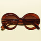 1960s Vintage Style TWIGGY Mod Oversized Round Oval Sunglasses