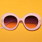 1960s Vintage Style TWIGGY Mod Oversized Round Oval Sunglasses