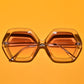 The LOLA 1970s Vintage Style Oversized Hexagon Sunglasses