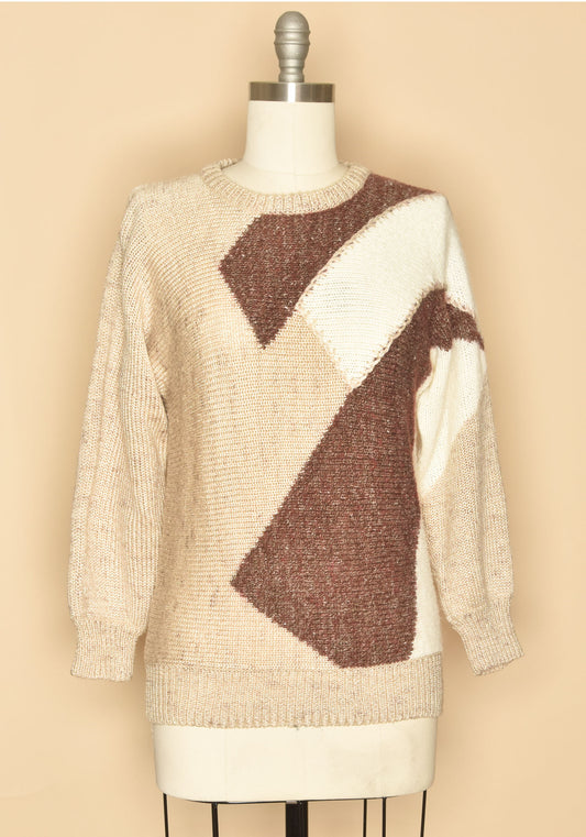 90s Patchwork Wool Pullover Sweater