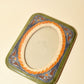 90s Stained Glass Oval  Picture Frame-Blue, Yellow, Green Side View