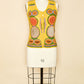 Vintage 1960s Acrylic Suede Patchwork Vest-Yellow-Full Length
