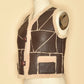 Vintage 1970's Patchwork Leather Shearling Vest-Brown-Side View