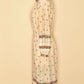 Vintage 1970's Floral Prairie Long Sleeve Midi Dress-Ivory with Brown Trim-Side View 2