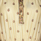 Vintage 1970's Floral Prairie Long Sleeve Midi Dress-Ivory with Brown Trim-Print Detail