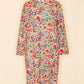 Vintage 1960's Handmade Psychedelic Floral Long Sleeve Dress- Front View