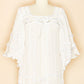 Mexican Cotton Gauze Bell Sleeve Tunic Dress- White Front View
