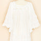Mexican Cotton Gauze Bell Sleeve Tunic Dress- White-Back View