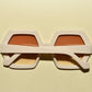 back shot The ELTON 1970s Vintage Style Oversized Hexagon Square Sunglasses ivory