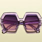 purple The ELTON 1970s Vintage Style Oversized Hexagon Square Sunglasses